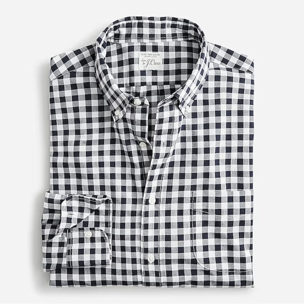 J.Crew Cotton Poplin Shirt in Black and White